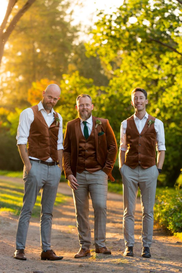 Groom and groomsmen in garden - Cape Town Weddings